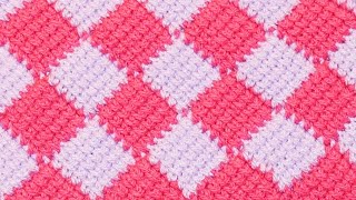 How to Crochet Entrelac Stitch Tunisian Crochet Patchwork Step by Step [upl. by Assirok]