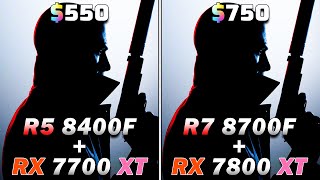 Ryzen 5 8400F  RX 7700 XT vs Ryzen 7 8700F  RX 7800 XT  PC Gameplay Tested [upl. by Ised197]