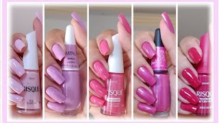 Esmaltes Com DIFERENTES TONS DE ROSA [upl. by Aterg]