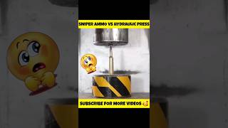 hydraulic press vs sniper ammo 🥵 what will happen🤔 hydraulicpress vs DEVKeFacts shorts viral [upl. by Yankee]