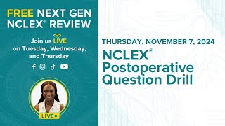 Live NCLEX® Postoperative Question Drill [upl. by Bruis]