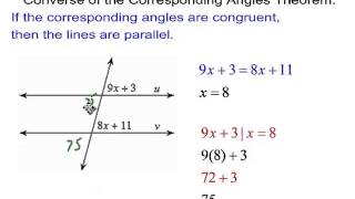 Geometry Ch 33 Proving Lines Parallel [upl. by Joachima]