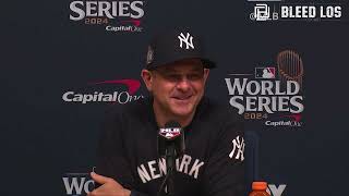 Dodgers Postseason Yankees Manager Aaron Boone discusses World Series Nestor Cortes return [upl. by Blisse869]