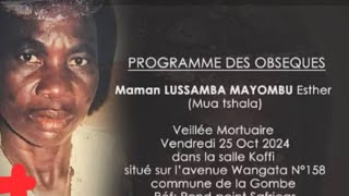 LENTERREMENT DE Maman LUSAMBA MAYOMBU Esther Mua thalay [upl. by Mitchael]