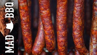 Extra pálivé klobásy quotMADAJKYquot  Madovo čabajka  bhut Jolokia klobásy  Uzení  MAD BBQ [upl. by Ayikat]