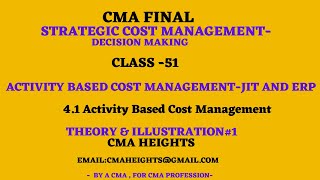 51CMA FINAL Strategic Cost Management  Decision Making ACTIVITY BASED COST MANAGEMENTJIT AND ERP [upl. by Fillander]