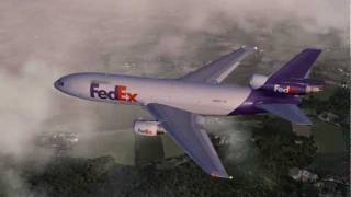 FedEx DC10 landing at Stuttgart FSX [upl. by Dorian809]