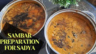 131 Sambar preparation for Onam sadya  Kerala sadya recipe  With English subtitles [upl. by Nohpets]