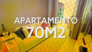 Apartamento 70m2  Designer de Interiores Elaine Lorezon [upl. by Ainekahs]