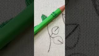 Leaf Embroidery embroidery leafembroidery threadwork leafs embroiderytutorial shorts diy [upl. by Brunk]