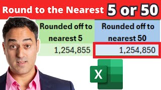 Round to Nearest Whole Number in Excel  5 or 50 [upl. by Nede302]