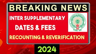 Inter Supplementary dates amp fees  Recounting Reverification details Trilokya6600Trilokya6600 [upl. by Iona]