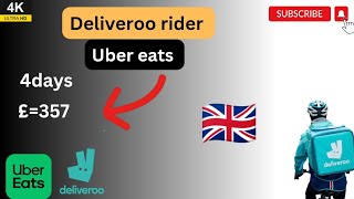 Uber eats food delivery uk how much you make one day deliveroo rider uk [upl. by Lorene77]