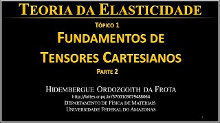 Tópico 1  Fundamentos de Tensores Cartesianos Parte  2 [upl. by Ahsad]