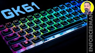 GK61 RGB MECHANICAL GAMING KEYBOARD with Crystal Crown Clear Keycaps W SOUND TEST [upl. by Enobe]