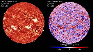 Hα 20241011  Spectroheliograph Data [upl. by Ahsikat]