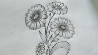 How To Draw Flower Easy Step By Step Flower Drawing [upl. by Quiteri]