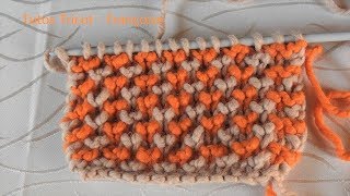 Tuto Tricot Côtes Anglaises Contrariées avec 2 couleurs  Mailles à lendroit et mailles doubles [upl. by Osmo985]