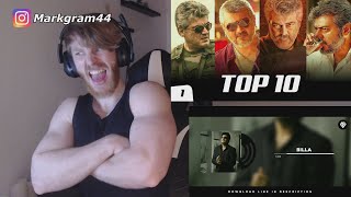 Top 10 Ajith Kumar Mass Bgm Ringtones REACTION By Foreigner Ft Vedalam Billa  South BGM [upl. by Hcelemile]