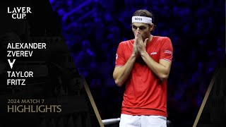 Alexander Zverev v Taylor Fritz Highlights  Laver Cup 2024 Match 7 [upl. by Ivette]