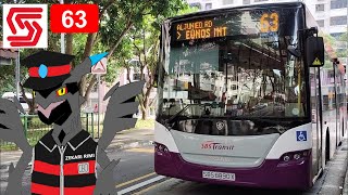 全区間前面展望 ルマ・ティンギ折返場  ユノスバスターミナル SBS トランジット 63 Jalan Rumah Tinggi Carpark  Eunos Bus Interchange [upl. by Asylem]