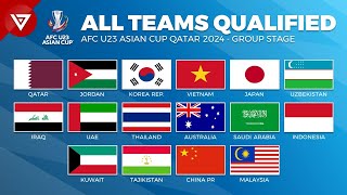 🔴 All Teams Qualified AFC U23 Asian Cup 2024 in Qatar [upl. by Nerreg]