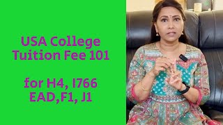 USA College Tuition Fee 101 for H4 766 EAD and F1 amp J1 Visa  College information session and Tour [upl. by Dranyam]