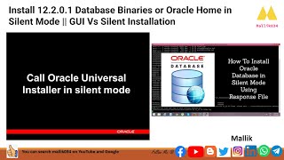 Install 12201 Database Binaries or Oracle Home in Silent Mode  GUI Vs Silent Installation [upl. by Cleodal]