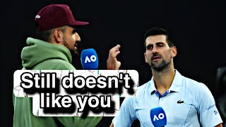 Nick Kyrgios tells Novak Djokovic he dislikes him over this Carlos Alcaraz reason djokovic [upl. by Eenahc518]