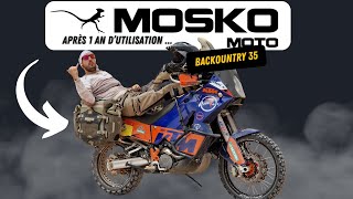 Mosko Moto Backountry pannier 35L Woodland mon avis 1 an plus tard [upl. by Eidorb]