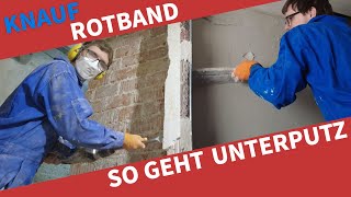 🧱 Wand verputzen mit Knauf Rotband 5 Schritte Anleitung zum Auftragen als Unterputz [upl. by Edric]