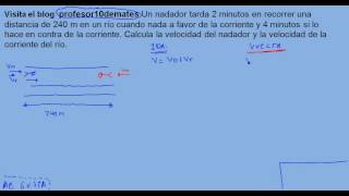 velocidad nadador y río ejercicio resuelto [upl. by Paterson]