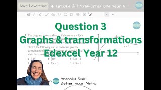 Mixed questions 4 Graphs and transformations Question 3 Year 12 Edexcel [upl. by Anaehs]