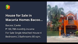 House for Sale in Macaria Homes Bacoor Cavite [upl. by Rhines]