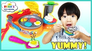 Play Doh Breakfast Cafe toys for Kids with Waffle Maker [upl. by Pastelki]