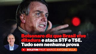 Bolsonaro diz que Brasil vive ditadura e ataca STF e TSE Tudo sem nenhuma prova [upl. by Aicssej18]