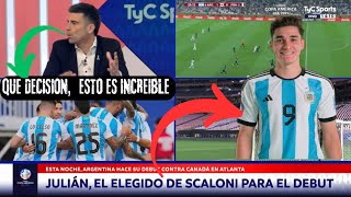 SCALONI SE DESIDIO POR JULIAN ALVARES COMO EL DELANTERO COMO PRINCIPAL [upl. by Ardnasirk]