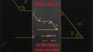 Find the value of x and y in the given figure part of angles [upl. by Chrissa]