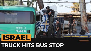 Suspected truck ramming in Tel Aviv wounds dozens of Israelis  AJ shorts [upl. by Nylzzaj]