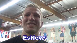 TJ Dillashaw After Sparring Vasyl Lomachenko EsNews Boxing [upl. by Ecnaralc]