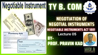 NEGOTIABLE INSTRUMENTS ACT LECTURE No 05 [upl. by Nywled]