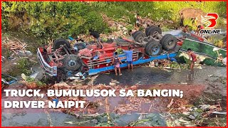 Truck bumulusok sa bangin driver naipit [upl. by Ecyac]