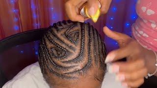 ASMR scratching amp oiling on my braids asmr relaxing braids [upl. by Bunch]