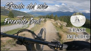 Bikepark SerfausFissLadis 2023  Strada del sole  Freeride trail  crash [upl. by Holsworth986]