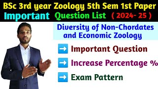 BSc 3rd year Zoology first Semester important Question list  NonChordates and Economic Zoology [upl. by Ecnarepmet591]