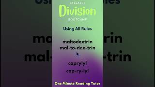 Syllable Division Bootcamp Syllabication Rules and Examples 3 One Minute Reading Tutor [upl. by Helene]