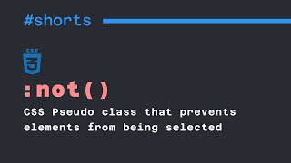 The not pseudo class in CSS  How it works [upl. by Alemahs]