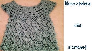 Blusa o polera niña a crochet parte 1ª [upl. by Hildegarde]