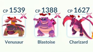 Using DYNAMAX Venusaur Blastoise Charizard  Kanto Starters in Pokemon GO [upl. by Kosak628]