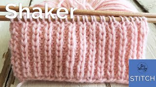 Shaker stitch Half Fishermans Rib A tworow repeat knitting pattern easy and reversible [upl. by Mab]